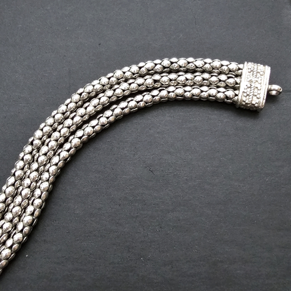 Silpada Rare Sterling Silver Triple Strand Popcorn Bracelet B1210 *FIRM* - Picture 4 of 14